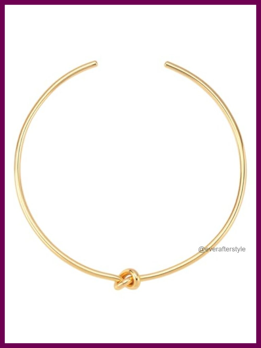 Gold Plated Metal Knot Choker Necklace Hinged Cuff Spring Clasp